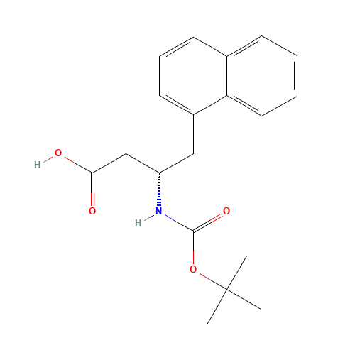 BOC-(S)-3-AMINO-4-(1-NAPHTHYL)-BUTYRIC ACID (CAS: 219297-09-3) - Chemical Structure and Molecular Formula 