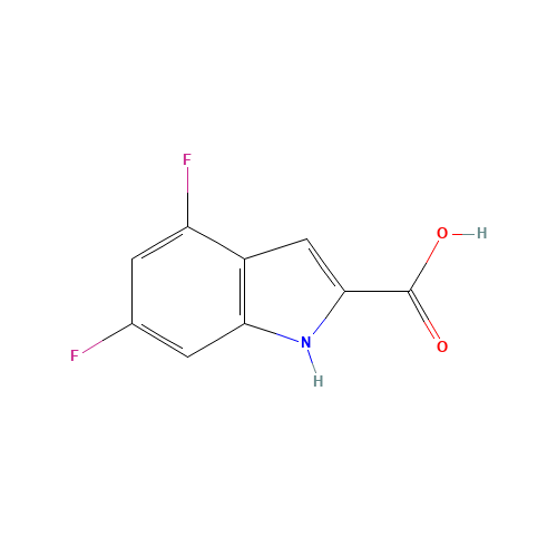 4,6-Difluoroindole-2-carboxylic acid (CAS: 247564-66-5) - Chemical Structure and Molecular Formula 