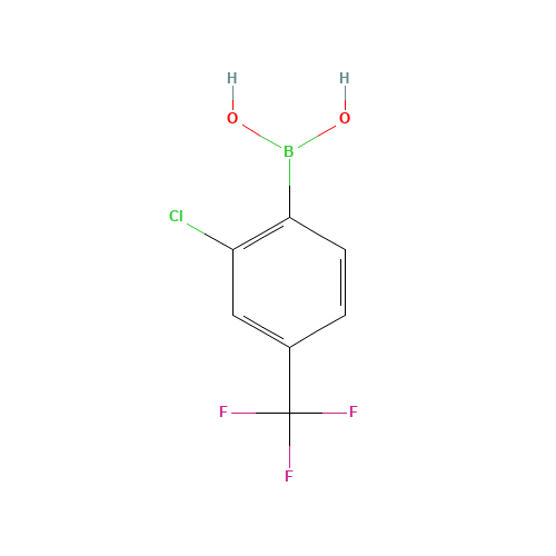 2-Chloro-4-trifluoromethylphenylboronic acid (CAS: 254993-59-4) - Chemical Structure and Molecular Formula 