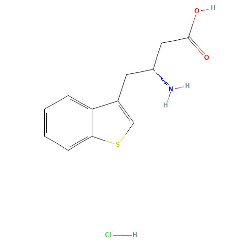 (R)-3-AMINO-4-(3-BENZOTHIENYL)BUTANOIC ACID HYDROCHLORIDE (CAS: 269398-95-0) - Related Chemical Product