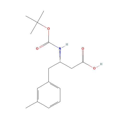 BOC-(S)-3-AMINO-4-(3-METHYL-PHENYL)-BUTYRIC ACID (CAS: 270062-93-6) - Chemical Structure and Molecular Formula 