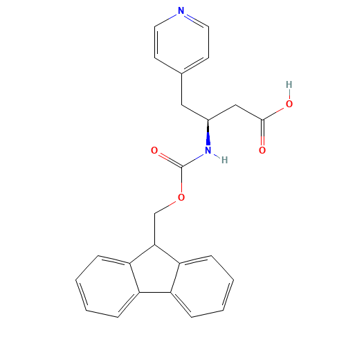 FMOC-(S)-3-AMINO-4-(4-PYRIDYL)-BUTYRIC ACID (CAS: 270065-69-5) - Chemical Structure and Molecular Formula 
