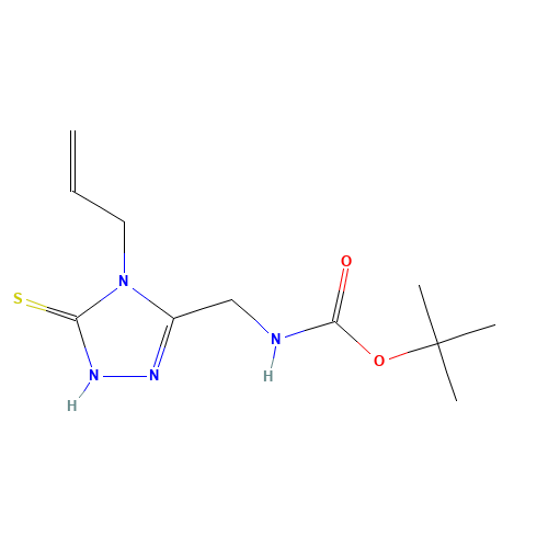 TERT-BUTYL N-[(4-ALLYL-5-MERCAPTO-4H-1,2,4-TRIAZOL-3-YL)METHYL]CARBAMATE (CAS: 306935-46-6) - Chemical Structure and Molecular Formula 
