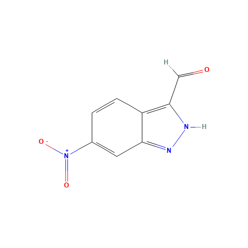 6-NITRO INDAZOLE-3-CARBOXALDEHYDE (CAS: 315203-37-3) - Chemical Structure and Molecular Formula 