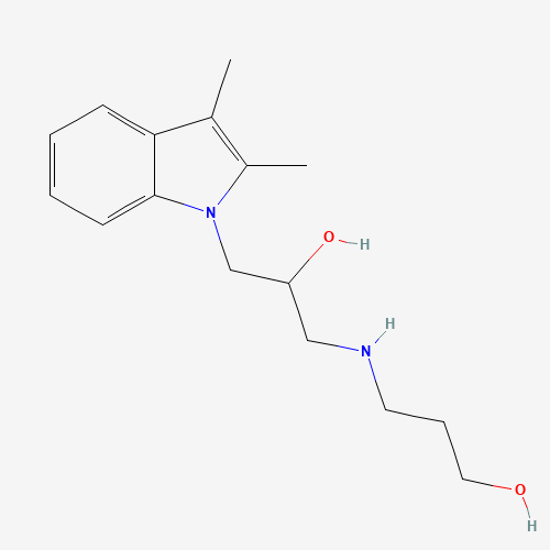 3-[3-(2,3-DIMETHYL-INDOL-1-YL)-2-HYDROXY-PROPYLAMINO]-PROPAN-1-OL (CAS: 326881-62-3) - Chemical Structure and Molecular Formula 
