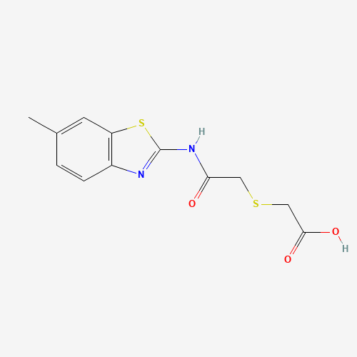 [(6-METHYL-BENZOTHIAZOL-2-YLCARBAMOYL)-METHYLSULFANYL]-ACETIC ACID (CAS: 332383-09-2) - Chemical Structure and Molecular Formula 