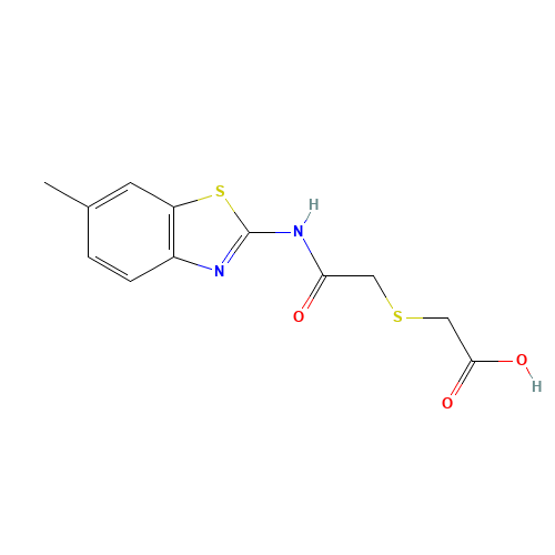 [(6-METHYL-BENZOTHIAZOL-2-YLCARBAMOYL)-METHYLSULFANYL]-ACETIC ACID (CAS: 332383-09-2) - Related Chemical Product