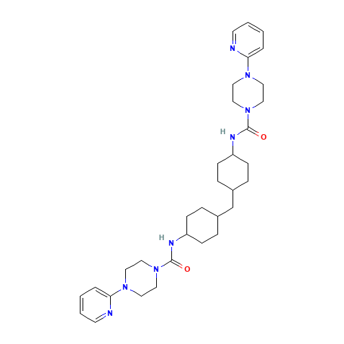N,N'-(METHYLENEDICYCLOHEXYL)BIS[4-(2-PYRIDYL)-1-PIPERAZINECARBOXAMIDE] (CAS: 337511-95-2) - Related Chemical Product