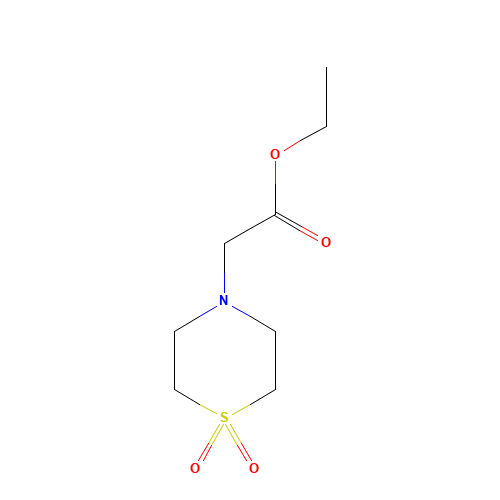 ETHYL 2-(1,1-DIOXO-1LAMBDA6,4-THIAZINAN-4-YL)ACETATE (CAS: 343334-01-0) - Chemical Structure and Molecular Formula 