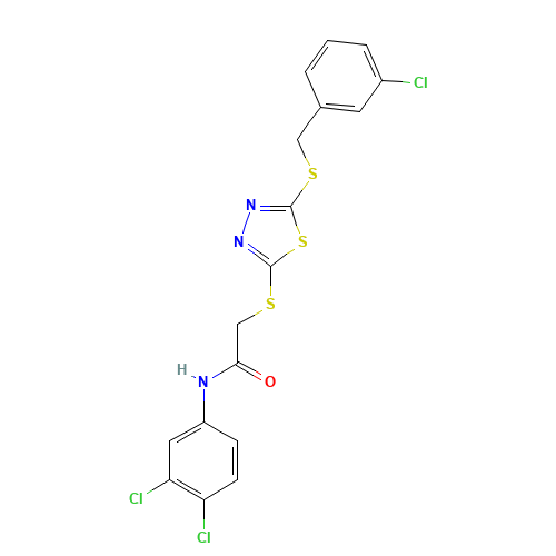 2-[5-(3-CHLOROBENZYLTHIO)-1,3,4-THIADIAZOL-2-YLTHIO]-N-(3,4-DICHLOROPHENYL)ACETAMIDE (CAS: 353254-79-2) - Related Chemical Product