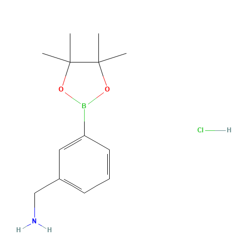 3-AMINOMETHYLPHENYLBORONIC ACID,PINACOL ESTER,HCL (CAS: 380430-65-9) - Chemical Structure and Molecular Formula 