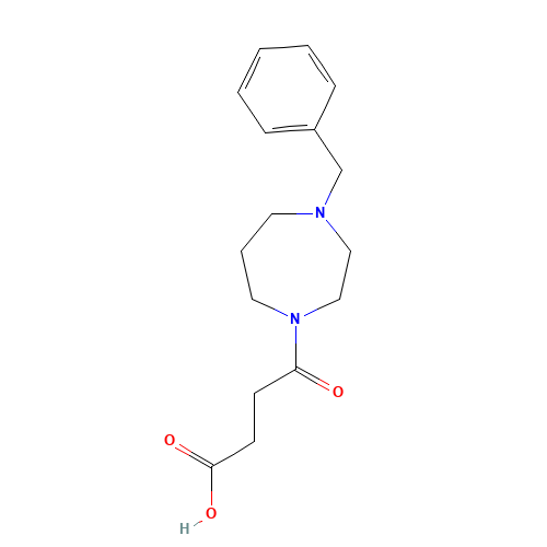 4-(4-BENZYL-1,4-DIAZEPAN-1-YL)-4-OXOBUTANOICACID (CAS: 396105-43-4) - Chemical Structure and Molecular Formula 