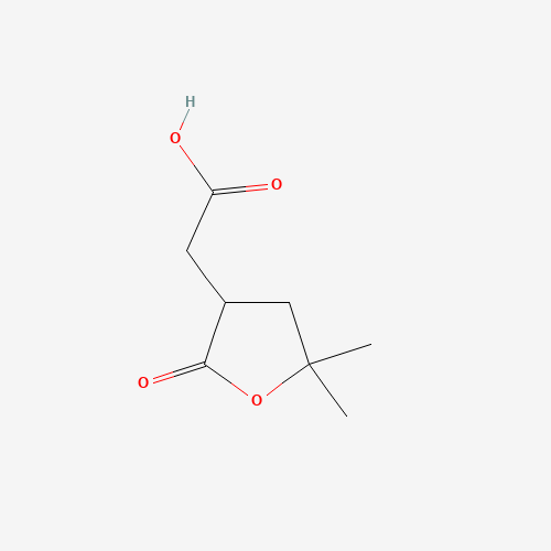 (5,5-DIMETHYL-2-OXO-TETRAHYDRO-FURAN-3-YL)-ACETIC ACID (CAS: 412298-86-3) - Chemical Structure and Molecular Formula 