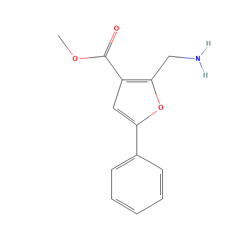 2-AMINOMETHYL-5-PHENYL-FURAN-3-CARBOXYLIC ACID METHYL ESTER (CAS: 435342-15-7) - Chemical Structure and Molecular Formula 