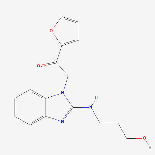 1-FURAN-2-YL-2-[2-(3-HYDROXY-PROPYLAMINO)-BENZOIMIDAZOL-1-YL]-ETHANONE (CAS: 435345-14-5) - Related Chemical Product