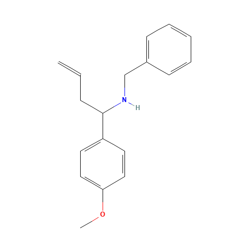 BENZYL-[1-(4-METHOXY-PHENYL)-BUT-3-ENYL]-AMINE (CAS: 435345-18-9) - Chemical Structure and Molecular Formula 