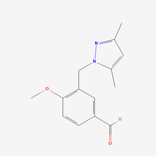 3-(3,5-DIMETHYL-PYRAZOL-1-YLMETHYL)-4-METHOXY-BENZALDEHYDE (CAS: 436086-91-8) - Related Chemical Product