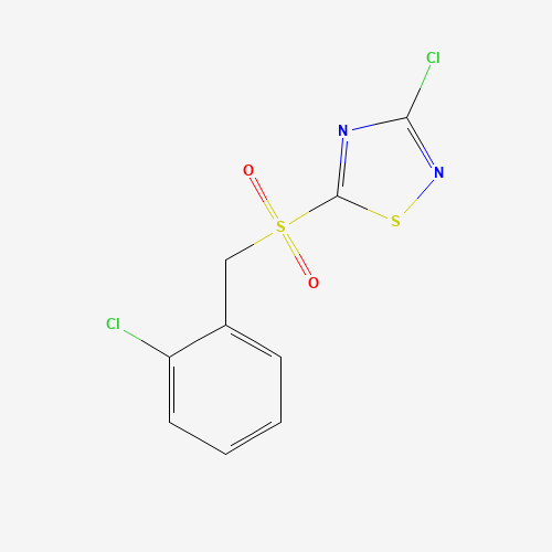 3-CHLORO-5-(2-CHLOROBENZYLSULFONYL)-1,2,4-THIADIAZOLE (CAS: 444791-20-2) - Chemical Structure and Molecular Formula 