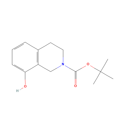 TERT-BUTYL 8-HYDROXY-3,4-DIHYDROISOQUINOLINE-2(1H)-CARBOXYLATE (CAS: 464900-21-8) - Chemical Structure and Molecular Formula 