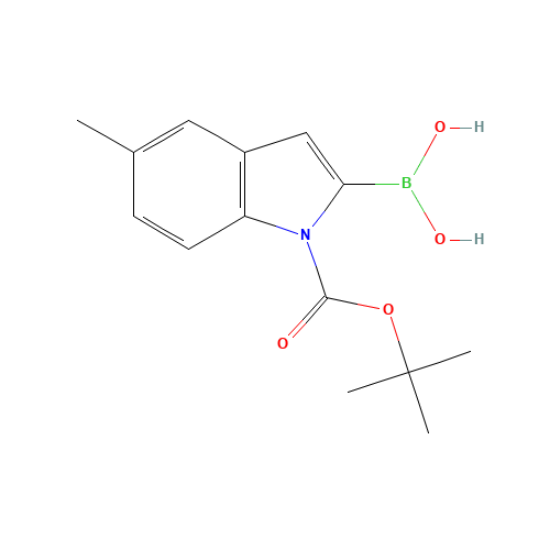 1-BOC-5-METHYL-1H-INDOLE-2-BORONIC ACID (CAS: 475102-14-8) - Chemical Structure and Molecular Formula 