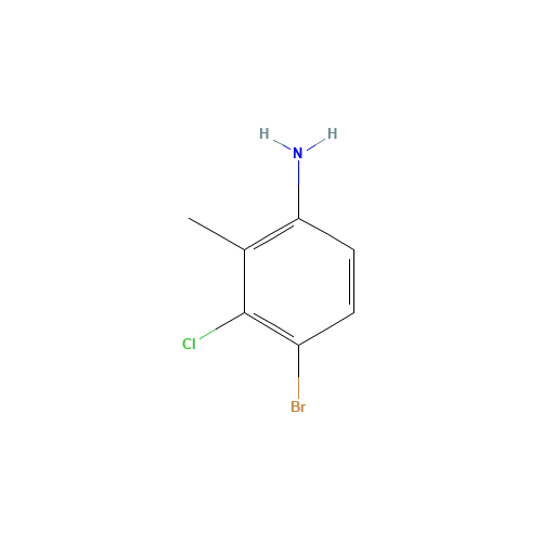 4-Bromo-3-chloro-2-methylaniline (CAS: 627531-47-9) - Chemical Structure and Molecular Formula 