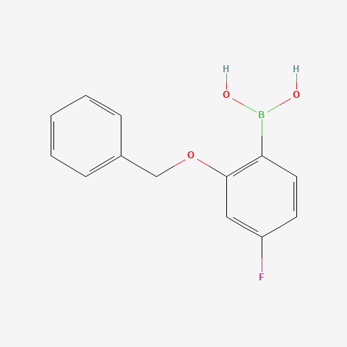 2-BENZYLOXY-4-FLUOROPHENYLBORONIC ACID (CAS: 848779-87-3) - Chemical Structure and Molecular Formula 