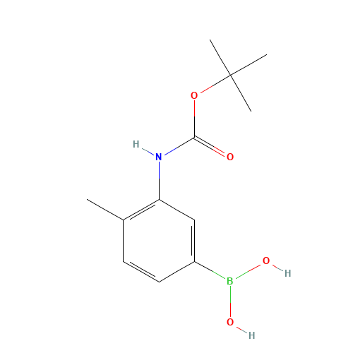 (3-BOC-AMINO-4-METHYLPHENYL)BORONIC ACID (CAS: 850568-81-9) - Chemical Structure and Molecular Formula 