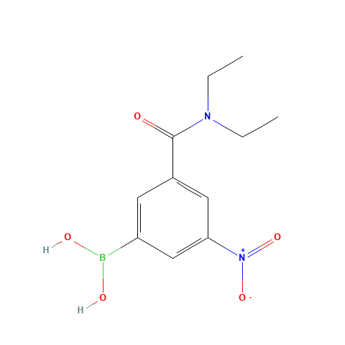 3-(DIETHYLCARBAMOYL)-5-NITROPHENYLBORONIC ACID (CAS: 871332-82-0) - Chemical Structure and Molecular Formula 