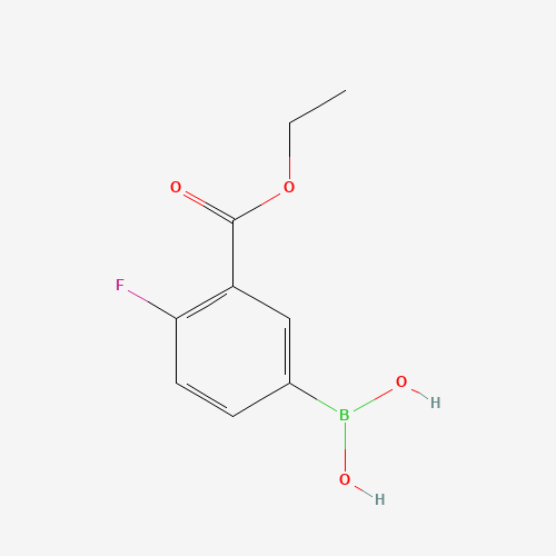 3-ETHOXYCARBONYL-4-FLUOROPHENYLBORONIC ACID (CAS: 874219-36-0) - Chemical Structure and Molecular Formula 