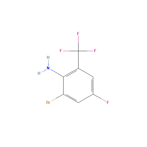 2-BROMO-4-FLUORO-6-(TRIFLUOROMETHYL)ANILINE (CAS: 875664-27-0) - Chemical Structure and Molecular Formula 