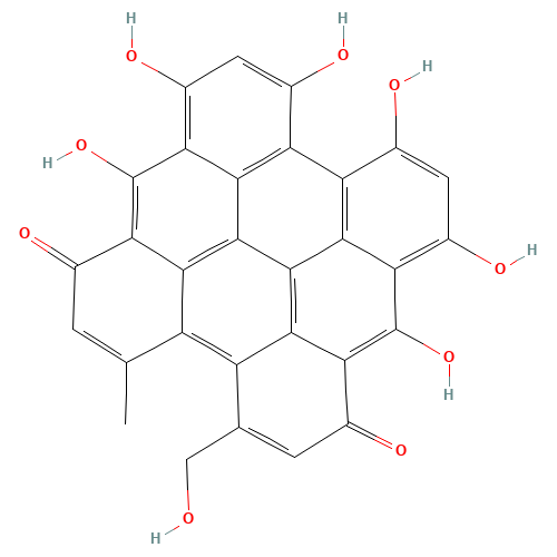 Pseudohypericin (CAS: 55954-61-5) - Chemical Structure and Molecular Formula 