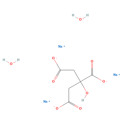 Trisodium citrate dihydrate (CAS: 6132-04-3) - Chemical Structure and Molecular Formula 