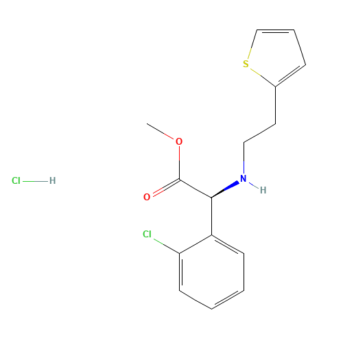 D-(+)-Methyl-alpha-(2-thienylethamino)(2-chlorophenyl)acetate hydrochloride (CAS: 141109-19-5) - Related Chemical Product