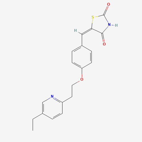 5-{4-[2-(5-Ethyl-2-pyridinyl)ethoxyl]benzyldene}-2,4-thiazolidinedione (CAS: 144809-28-9) - Chemical Structure and Molecular Formula 