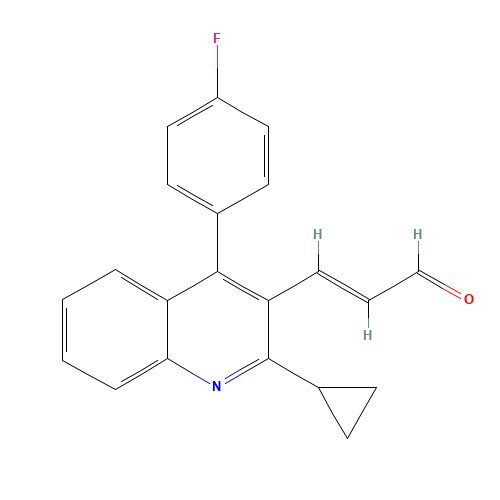 (E)-3-[2-Cyclopropyl-4-(4-fluorophenyl)-3-quinolinyl-2-propenal (CAS: 148901-68-2) - Chemical Structure and Molecular Formula 