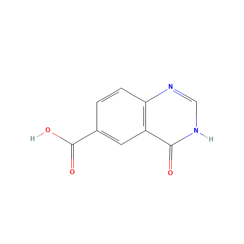6-Quinazolinecarboxylic acid,3,4-dihydro-4-oxo- (CAS: 33986-75-3) - Chemical Structure and Molecular Formula 