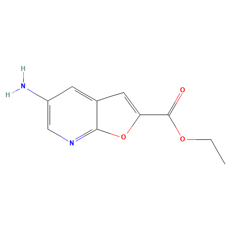 Furo[2,3-b]pyridine-2-carboxylic acid,5-amino-,ethyl ester (CAS: 6562-74-9) - Chemical Structure and Molecular Formula 