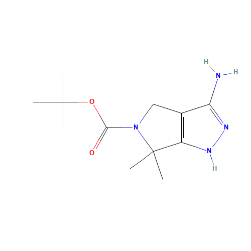 TERT-BUTYL 3-AMINO-6,6-DIMETHYL-4,6-DIHYDROPYRROLO[3,4-C]PYRAZOLE-5(1H)-CARBOXYLATE (CAS: 398491-61-7) - Chemical Structure and Molecular Formula 