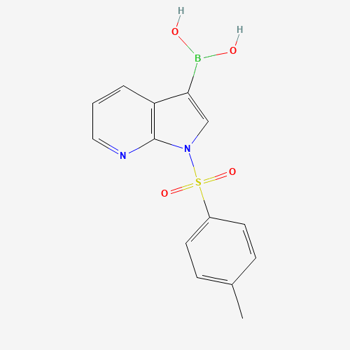 1-tosyl-1H-pyrrolo[2,3-b]pyridin-3-ylboronic acid (CAS: 882562-39-2) - Chemical Structure and Molecular Formula 