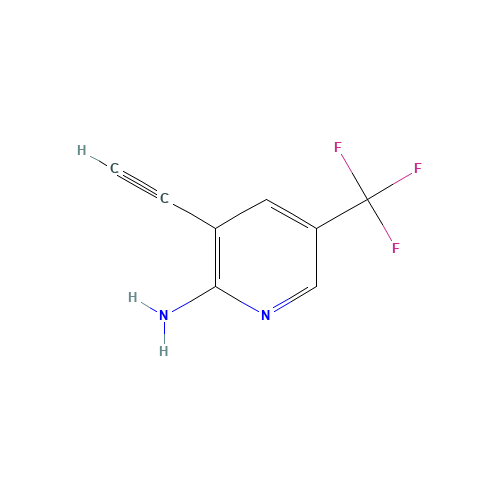 3-Ethynyl-5-(trifluoromethyl)pyridin-2-amine (CAS: 1048914-02-8) - Chemical Structure and Molecular Formula 