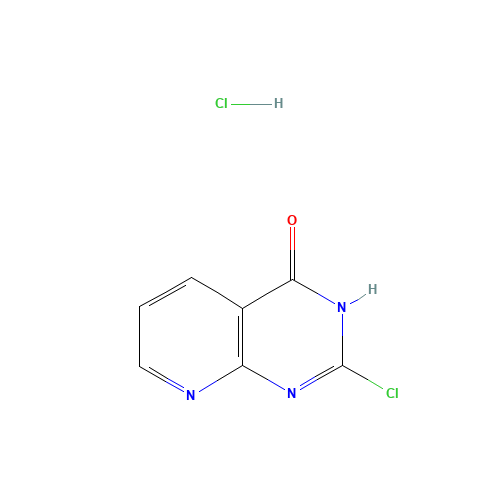 2-CHLOROPYRIDO[2,3-D]PYRIMIDIN-4(1H)-ONE HYDROCHLORIDE (CAS: 126728-21-0) - Chemical Structure and Molecular Formula 