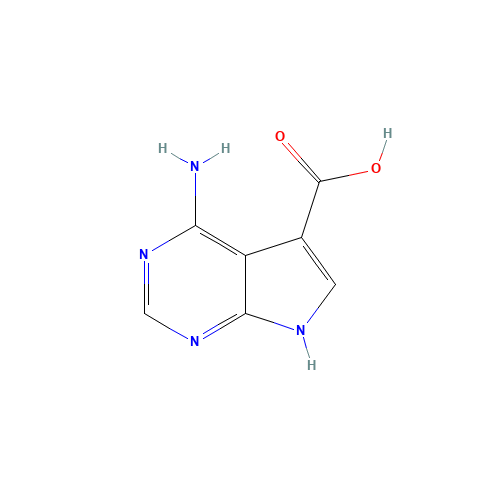 4-amino-7H-pyrrolo[2,3-d]pyrimidine-5-carboxylic acid (CAS: 1488-48-8) - Chemical Structure and Molecular Formula 