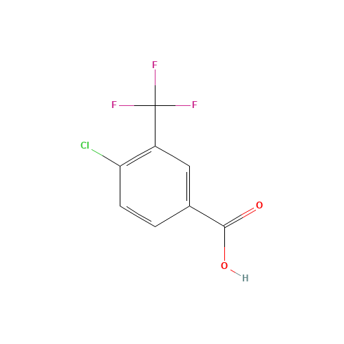 4-CHLORO-3-(TRIFLUOROMETHYL)BENZOIC ACID (CAS: 1737-36-6) - Chemical Structure and Molecular Formula 