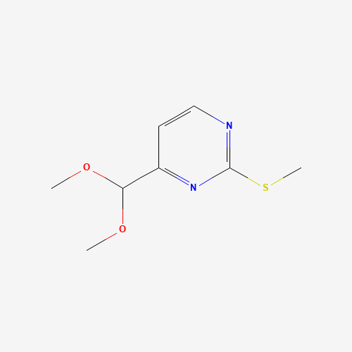 4-(Dimethoxymethyl)-2-(methylthio)-pyrimidine (CAS: 180869-36-7) - Chemical Structure and Molecular Formula 