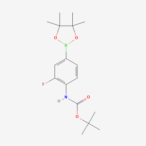 tert-butyl-2-fluoro-4-(4,4,5,5-tetramethyl-1,3,2-ioxaborolan-2-yl)phenylcarbamate (CAS: 262444-42-8) - Related Chemical Product