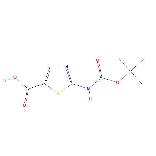 2-N-BOC-AMINO-THIAZOLE-5-CARBOXYLIC ACID (CAS: 302964-02-9) - Chemical Structure and Molecular Formula 