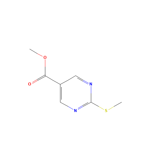 Methyl 2-(methylthio)pyrimidine-5-carboxylate (CAS: 38275-41-1) - Chemical Structure and Molecular Formula 