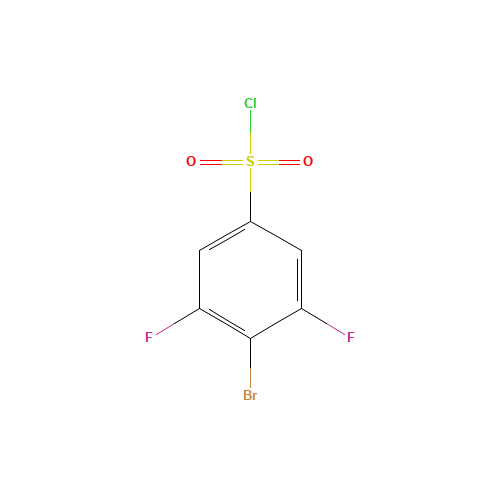 4-BROMO-3,5-DIFLUOROBENZENESULPHONYL CHLORIDE (CAS: 518057-63-1) - Chemical Structure and Molecular Formula 