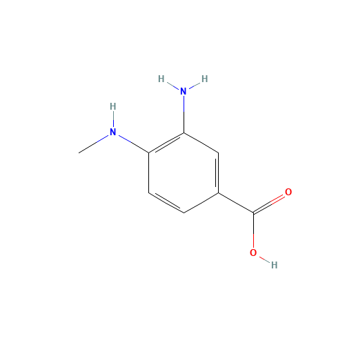 3-AMINO-4-METHYLAMINO-BENZOIC ACID (CAS: 66315-15-9) - Chemical Structure and Molecular Formula 