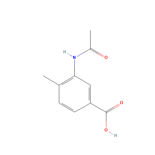 3-Acetamido-4-methylbenzoic acid (CAS: 6946-14-1) - Chemical Structure and Molecular Formula 